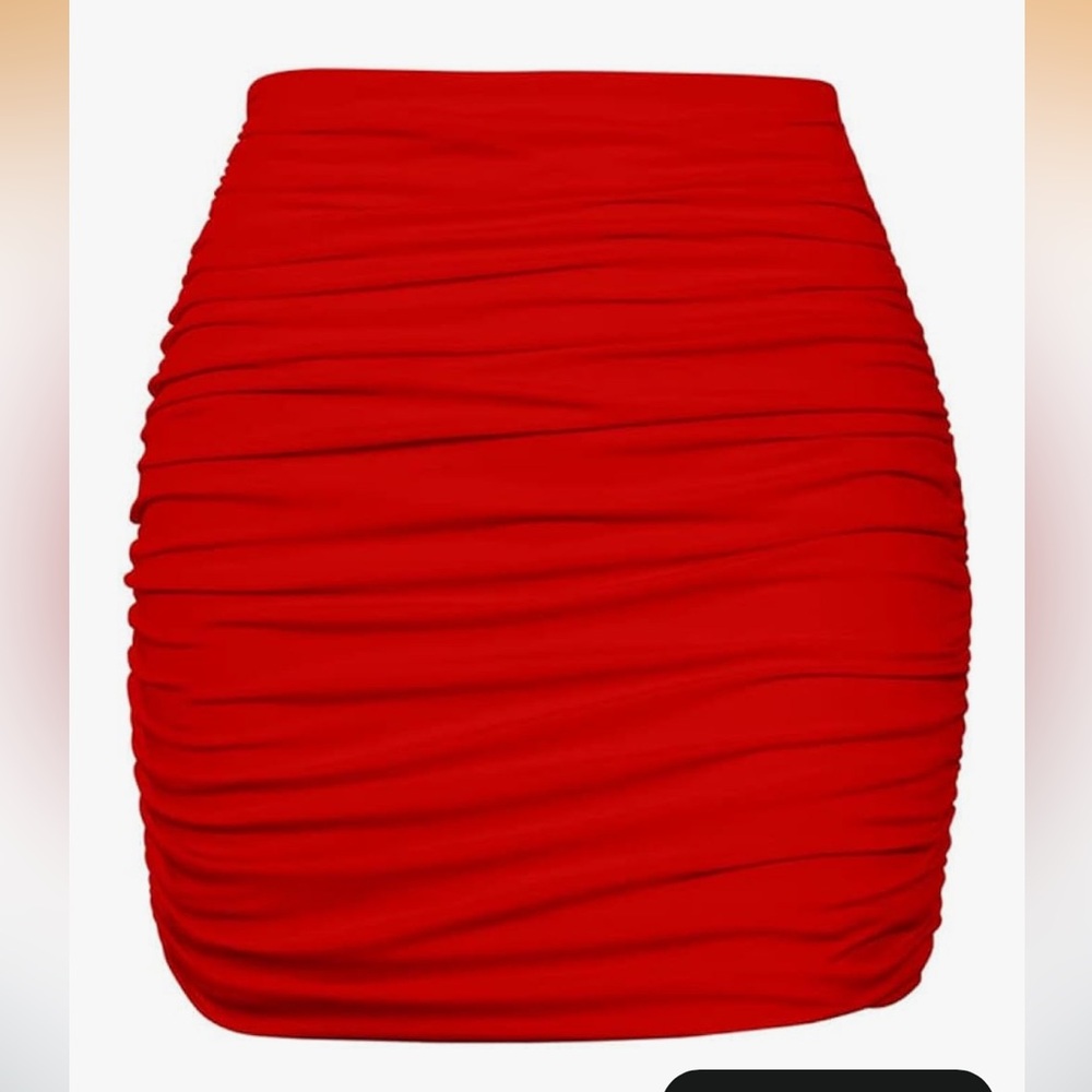 Women’s High-Waisted Ruched Body Con Mini Skirt